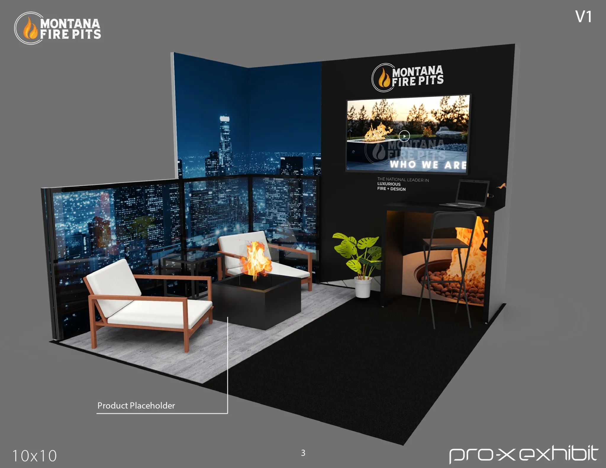 10x10 Perimeter booth design by Pro-X Exhibits